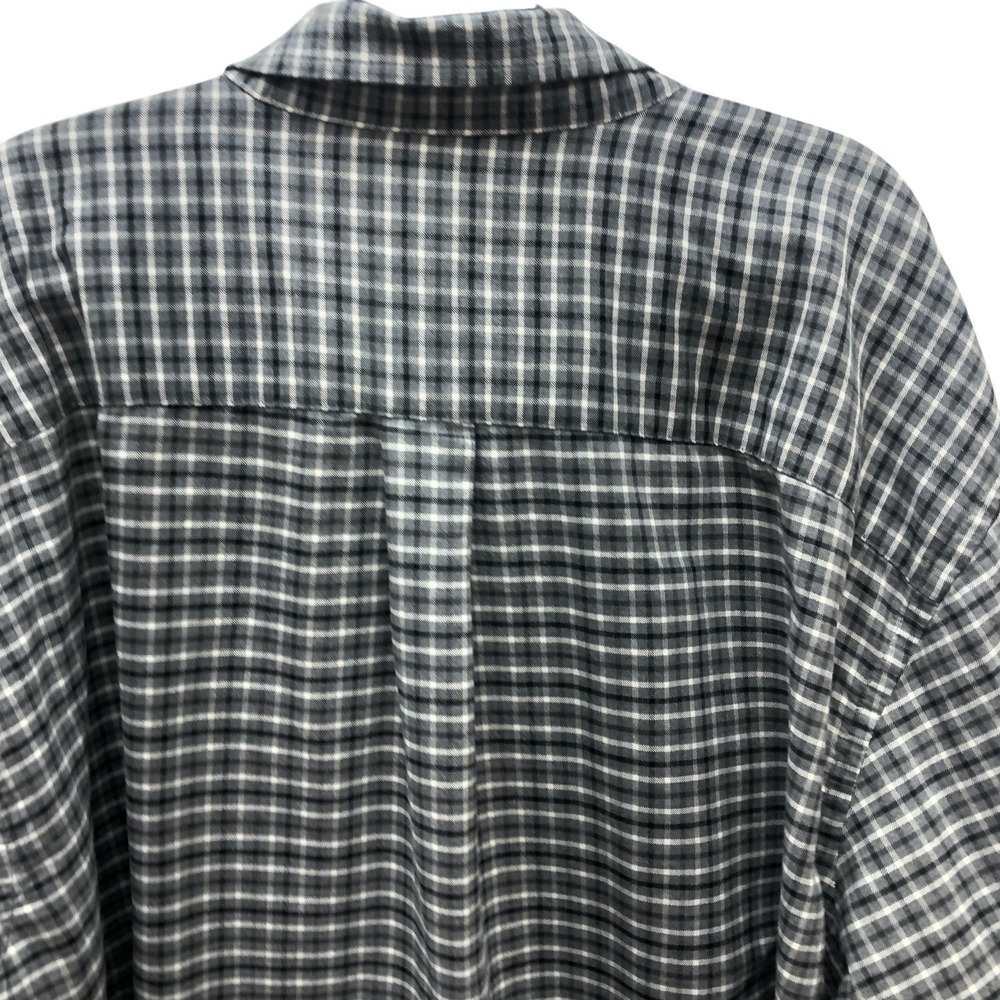 Foundry Supply Co Mens 3XL Gray Black White Plaid Button Down Shirt Easy Care - Picture 7 of 9